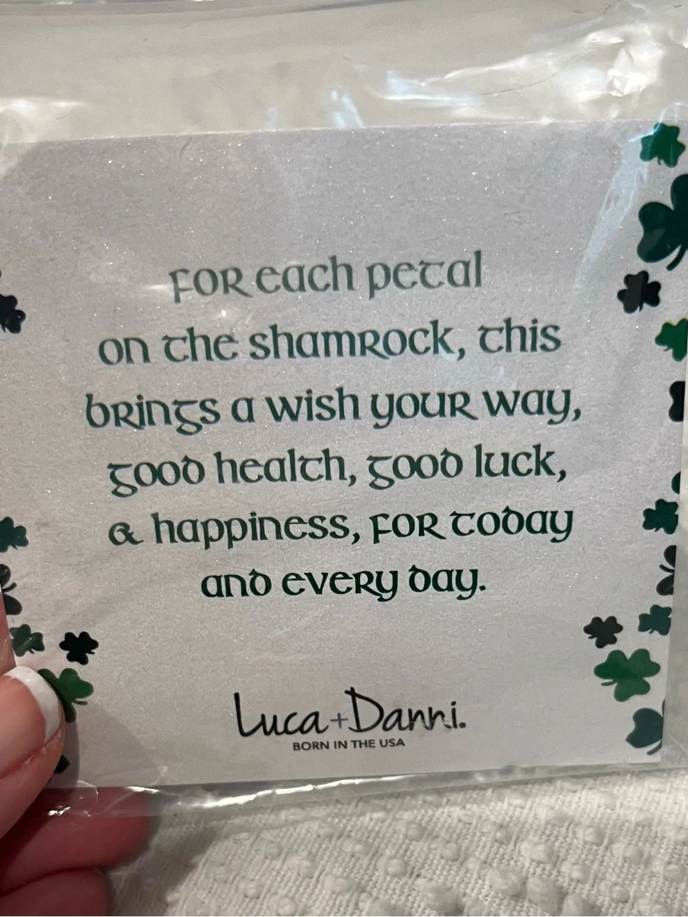 Luca + Danni Celtic Shamrock Bangle Bracelet, IOB, Petite, Silver Tone, USA Made